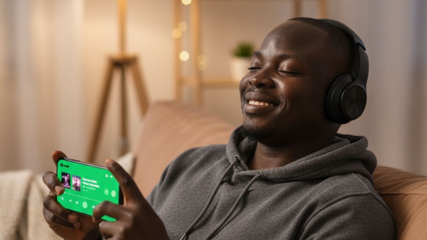 relaxing music listening session