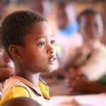 African girl in a classroom