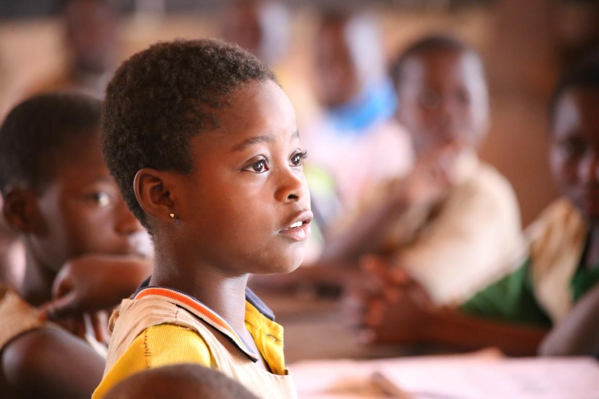 African girl in a classroom